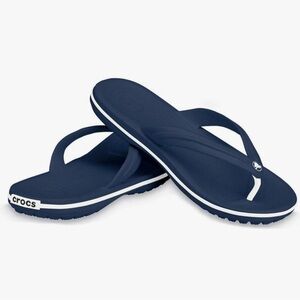 NWOT CROCS NAVY BLUE FLIP FLOPS SIZE 12